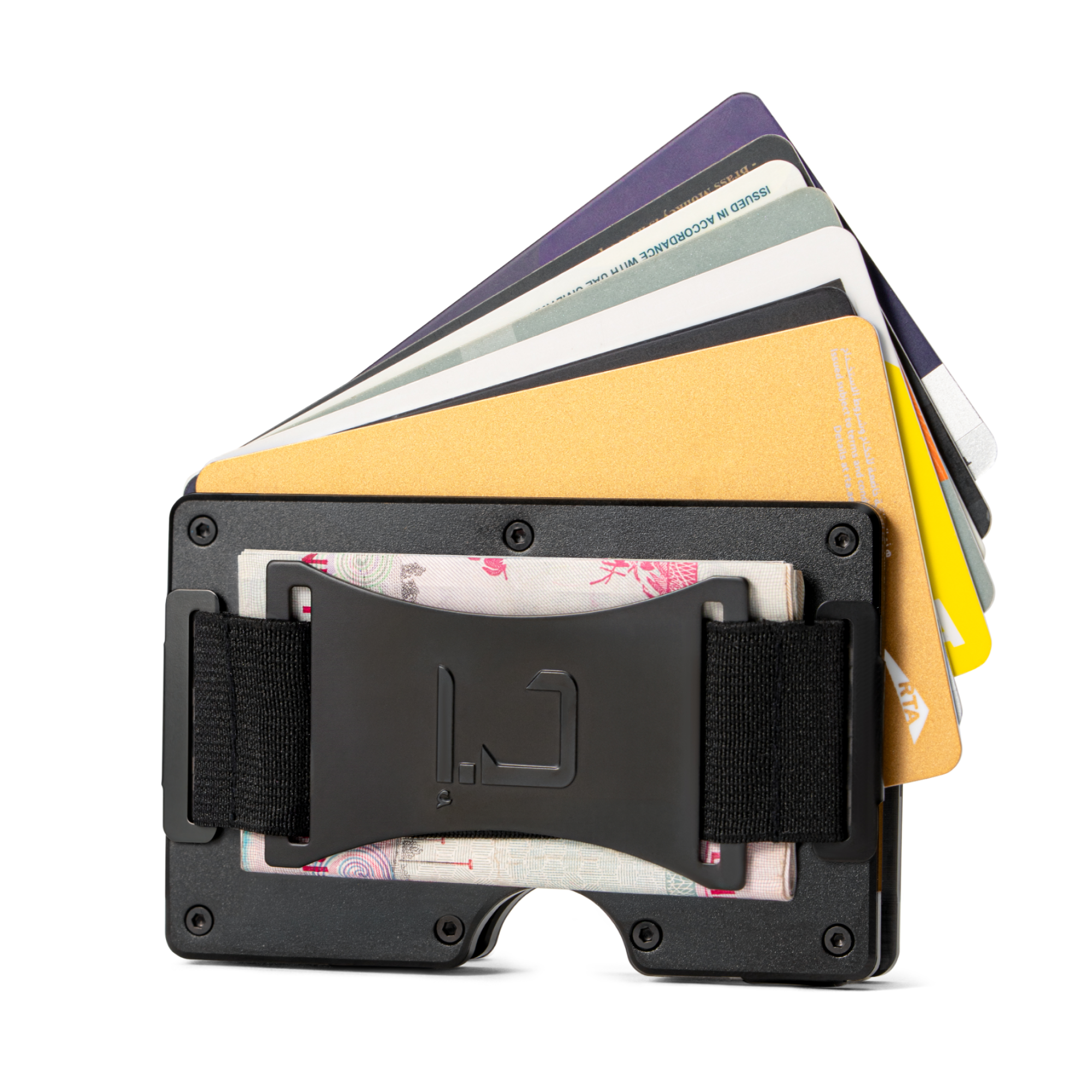 Zade Burj Khalifa edition wallet holding fanned cards and cash