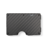 Zade carbon fiber textured wallet with logo, front view