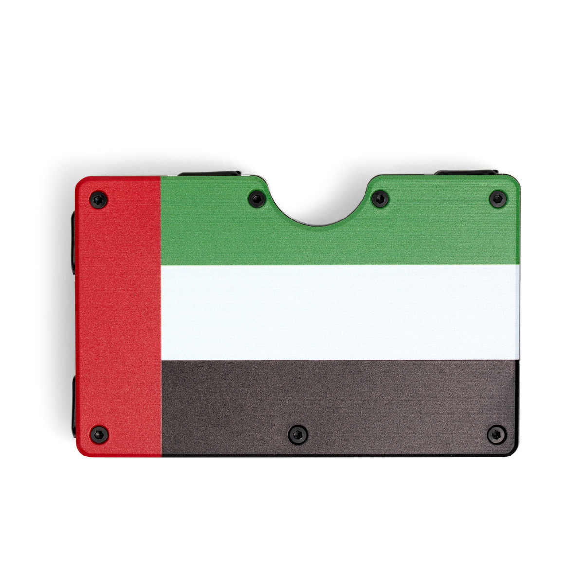 Zade UAE flag sa aluminum wallt front view